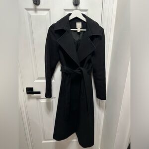 H&M Black belted coat